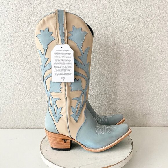 Lane JOLENE Womens Cowboy Boots 9.5 Blueberry Buttermilk Western Cowgirl Tall - Picture 2 of 11